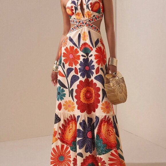 Dresses & Skirts - Multicolor Boho Women's Wave Sun Dress